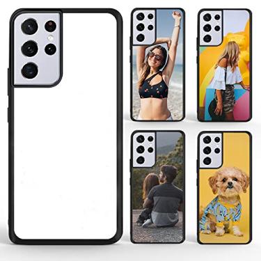 Imagem de FOQENCCI Capa de sublimação de 5 peças compatível com Samsung Galaxy S21 ultra em branco imprimível faça você mesmo capa de telefone personalizada com prensa térmica antiderrapante, antiarranhões, à
