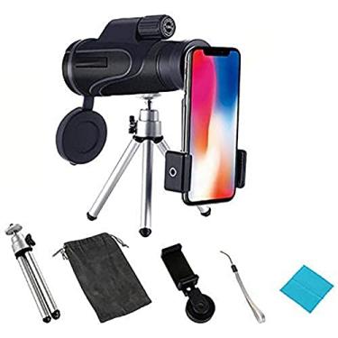 Imagem de Generic Telescópio monocular, mini monóculo portátil de 16 x 50 de alta nitidez, com clipe de telefone, tripé, binóculos à prova d'água para