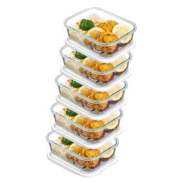 Imagem de Kit 5 Potes De Vidro Marmita Com Tampa Hermético 640ml Yab