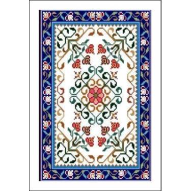 Imagem de Kit De Bordar Completo: Tela Pintada Talagarça + Lã + Agulha +  Manual