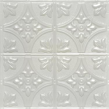 Imagem de Shanko SKPC309 Telha de teto de metal estampado na ponta dos pés (capas/24 pés quadrados), casca de ovo branca, pacote com 6