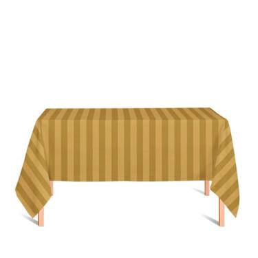 Imagem de Toalha de Mesa Retangular em Tecido Jacquard Dourado Ouro Vibrante Lis