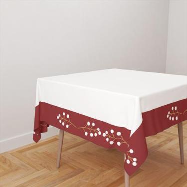 Imagem de Toalha De Mesa Quadrada 4 Lugares Tecido Oxford Galhos com Neve TL06 -