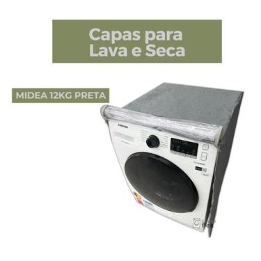 Imagem de Capa para lava e seca midea 12kg preta transparente flex - Capas Flex,