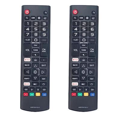 Imagem de Pacote com 2 controles remotos de substituição AKB75675313 compatíveis com LG TV 65UN6955ZUF 43UN7300PUF 43UN7300PUC 43UN7300AUD 43UN7300PUD 43UN7100PUA 43UN7000PUB 43UN6950ZUA 43UN69 51ZUA