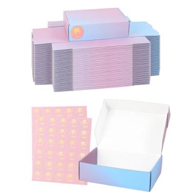 Imagem de TryDrem caixas de envio 7x5x2 polegadas, conjunto de 50, caixas de papelão ondulado roxas, caixas de embalagem postal para envio de literatura de presentes para pequenas empresas