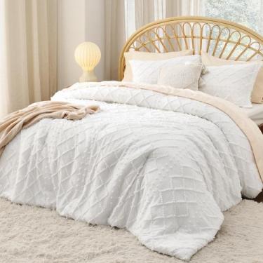 Imagem de Conjunto de Edredom Bedsure King Size Oversize - 3 Peças - Branco