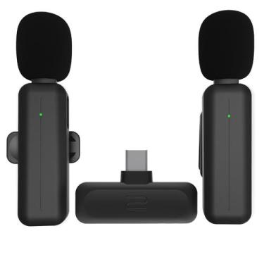 Imagem de 2 Microfones de Lapela Sem Fio Mini Lavalier - Compatível com iPhone e