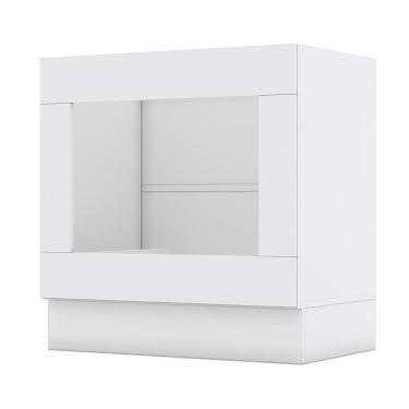 Imagem de Balcão Forno De Embutir 80cm Americana Branco Com Tampo Calcare - Móveis Henn Branco-calcare