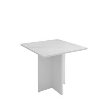 Imagem de Mesa Para Sala De Jantar Paris 90Cm 4 Lugares Com Tampo De Vidro Casa D Branco