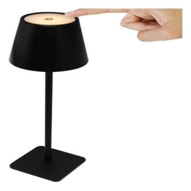 Imagem de Luminária de mesa sem fio, 38 cm, recarregável por USB, lâmpada portátil de 3,5 W, lâmpada de mesa com brilho ajustável, sensível ao toque, lâmpadas de leitura para quarto, preta