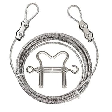 Imagem de Skysunny Varal Portátil À Prova De Vento Com Sistema Tensor Cabo Aço Inoxidável, Para Roupas Pesadas E Multiuso, Decoração Natal, Áreas Externas/Internas/Domésticas/Secagem (6 Metros)