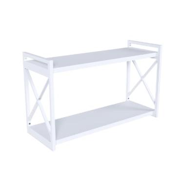 Imagem de Prateleira X Estilo Industrial Moderna, Funcional e Resistente Ideal para Organização e Decoração de Ambientes – Bimove (M. Branco/S. Branco, 60x20)