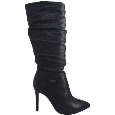 Imagem de Bota Feminina Casual Social Dia a Dia Passeio em Couro Salto Alto Bico Fino Bottero 347009