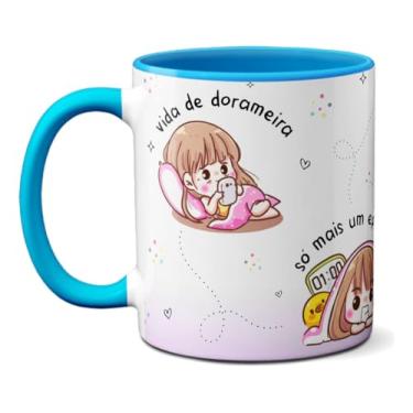 Imagem de Caneca da Dorameira Fanática Só Mais um Episódio Dorama (Azul)