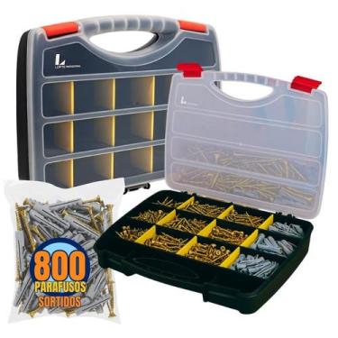 Imagem de 800 Parafusos Madeira Philips Chipboard Sortidos e Maleta - STORE SHAR