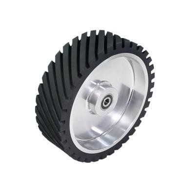 Imagem de Roda de contato de borracha ranhurada de 250x75 mm balanceada dinamicamente, lixadeira de cinta de 10 polegadas x 3 polegadas, conjunto de cinta de lixa, 6204 instalado 20