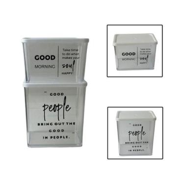 Imagem de Kit 2 Potes Herméticos Organizadores Alimentos 615Ml E 810Ml - Isanog