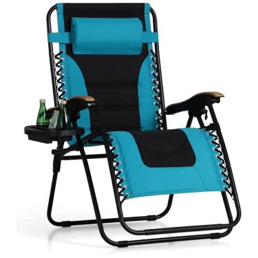 Imagem de Cadeira Reclinável Ajustável Gravidade Zero com Apoio de Cabeça, PHI VILLA, Azul