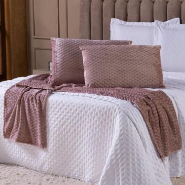 Imagem de Kit de Peseira Para Cama Majestic com Fronhas 03 Peças Tecido Mantinha