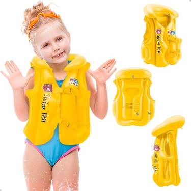 Imagem de Boia Colete Inflável Infantil Salva Vidas Praia Piscina - M3M, Amarelo