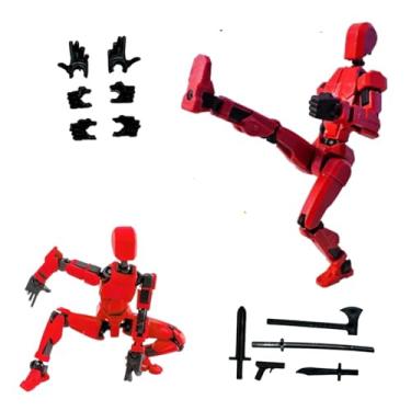 Imagem de Guerreiro Dummy 13 Articulado 3D Com Armas E Mão Extra Para Montar Brinquedo (Vermelho)