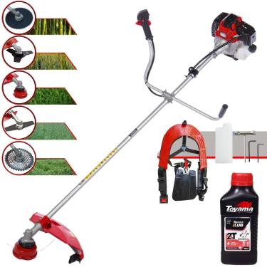 Imagem de Roçadeira Com Sistema Antivibração À Gasolina Toyama RT52-L 52cc 2HP 10.000rpm Multifuncional Completa Com 5 Opções de Cortes + ÓLEO TOYAMA 2 Tempos