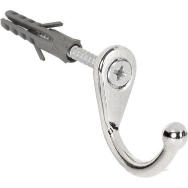 Imagem de Cabide Gancho De Parede Para Roupas Cromado Kit 4 Ganchos - Metalcromo