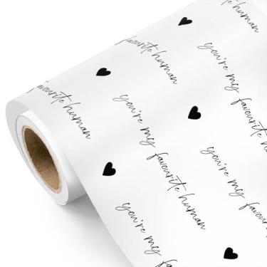 Imagem de WRAPAHOLIC Rolo de papel de embrulho para o Dia dos Namorados – Mini rolo – 43 cm x 40 cm – You're My Favorite Human Design, Perfeito para casamento, aniversário, festa, feriado