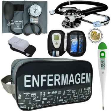 Imagem de Kit Enfermagem Esteto Com Medidor Glicose Aparelho Pressão - Love Saud