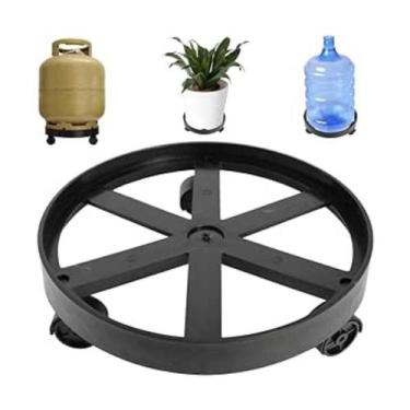 Imagem de Suporte Para Botijão De Gás / Vasos / Com Rodinha 55kg Preto - MICROMA