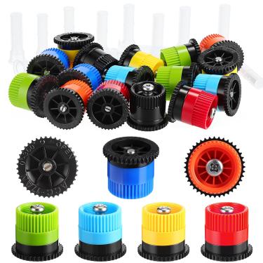 Imagem de Honoson 60 peças de cabeça de pulverizador pop-up de substituição de raio de arco variável de alta eficiência compatível com Rainbird, irrigador pop-up Hunter Orbit (4/6/8/10/12/15/17 Van, colorido)