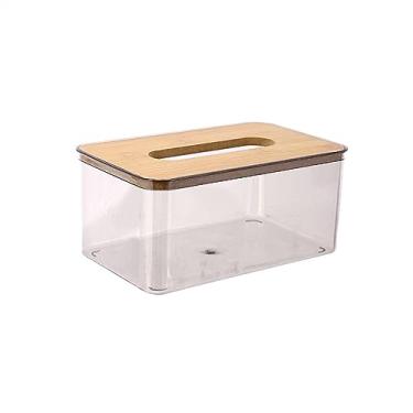 Imagem de VHDY85KA Porta-lenços estilo japonês capacidade multifuncional caixa de lenços de madeira criativa sala de estar mesa guardanapo caixa de papel caixa de lenços (grande)