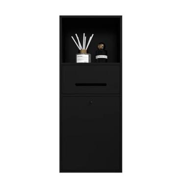 Imagem de Organizador de nicho de chuveiro embutido - Rack de armazenamento de papel higiênico preto e artigos de higiene pessoal, sem necessidade de azulejos, ideal para banheiro, sala de estar, quarto, hotel