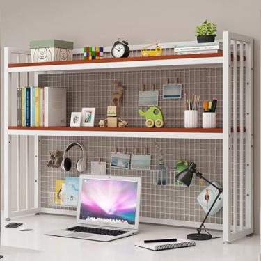 Imagem de Estante de mesa, estante de dormitório, prateleira organizadora de mesa, prateleira de armazenamento de mesa, dormitório, estante de extensão de mesa de metal para escritório, casa, estante de mesa