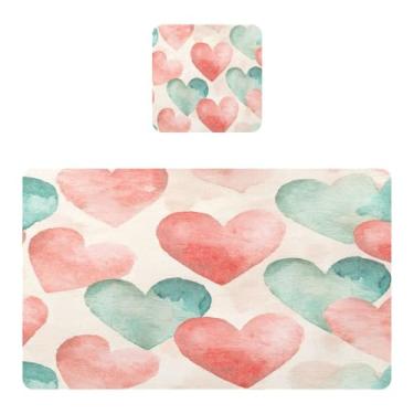 Imagem de Burbuja Jogo americano conjunto de 2, tapetes de mesa de cozinha antiderrapantes resistentes ao calor à prova d'água para mesa de jantar, laváveis, 30,5 x 45,7 cm