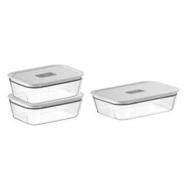 Imagem de Conjunto De Potes De Vidro Herméticos 3 Peças Fresh Lock Ou