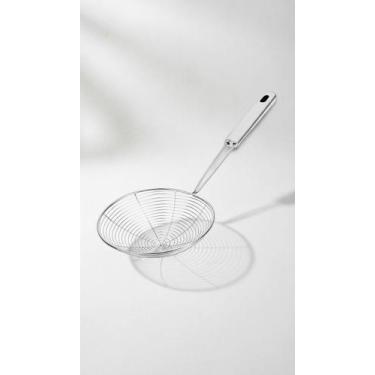 Imagem de Escumadeira Fritura Aço Inox 32cm Cesto Ø14cm - Congratulations Store