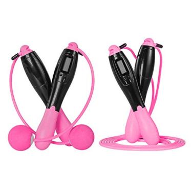 Imagem de Grey990 Gym Student Counter Counting Jump Rope Ajustável Skipping Wire Fitness Gear - Pink Daily Fitness Equipment