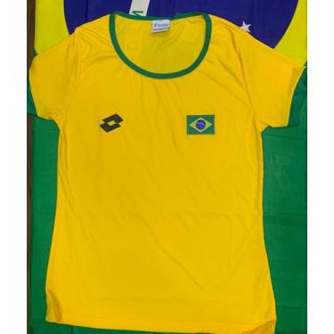 Imagem de Camiseta Brasil Feminina Amarela Lotto