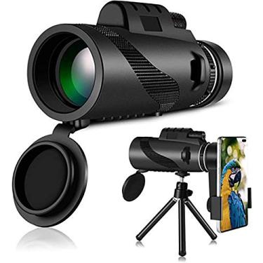 Imagem de Telescópio monocular de alta definição 40x60 e suporte rápido para smartphone - 2021 mais novo monocular à prova d'água -BAK4 para observação de pássaros, acampamento e viagem