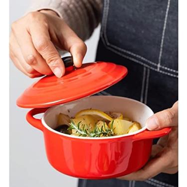 Imagem de Mini Caçarola Gourmet Redonda Em Porcelana Vermelha 500ml