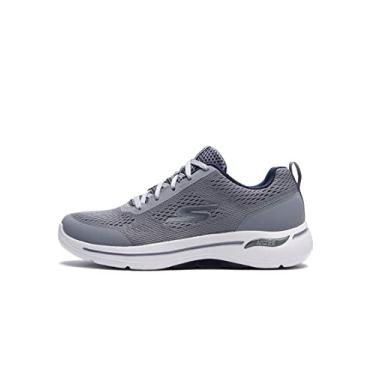 Imagem de Skechers Tênis masculino Gowalk Arch Fit-Athletic para caminhada com espuma resfriada a ar, Cinza/azul-marinho, 15
