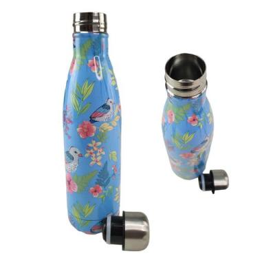 Imagem de Garrafa Termica Estampada Inox 500ml Floral Flores Passaro Florido Jar