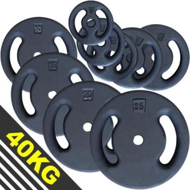 Imagem de 40Kg De Anilhas Halteres Para Musculação - 8 De 5Kg - Fitness prado