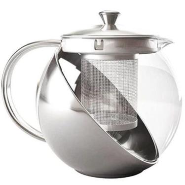Imagem de Bule chaleira de vidro infusor para chá e café e vidro e inox 700 ml -