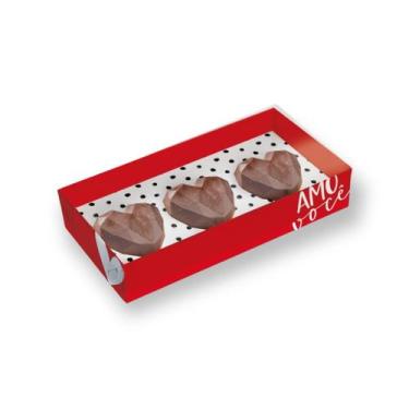 Imagem de Caixa para 3 Corações Lapidados Tanto Amor 18g Cromus  un