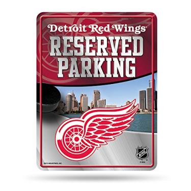 Imagem de Placa de metal para decoração de estacionamento NHL Detroit Red Wings 21 cm x 28 cm