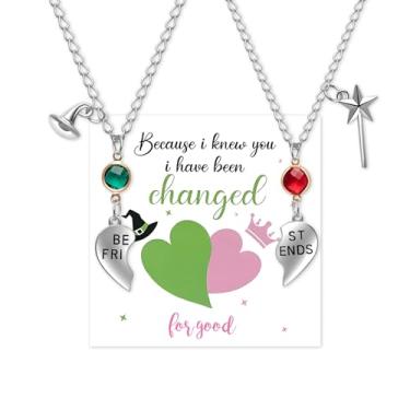 Imagem de Artlunar Colar de amizade combinando para melhores amigos, coração de bruxa, colar com pingente de coroa com cartão, presente de aniversário e dia dos namorados, Regular, Aço inoxidável, Sem Pedra