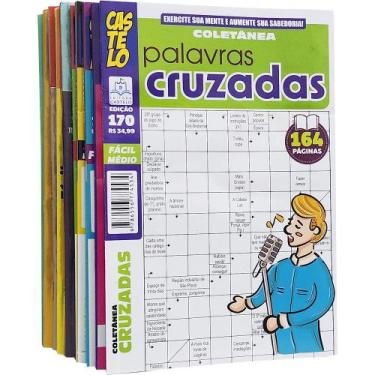 Imagem de Kit 10 Livros Passatempos Palavras Cruzadas Exatas Coletânea Nível Fác